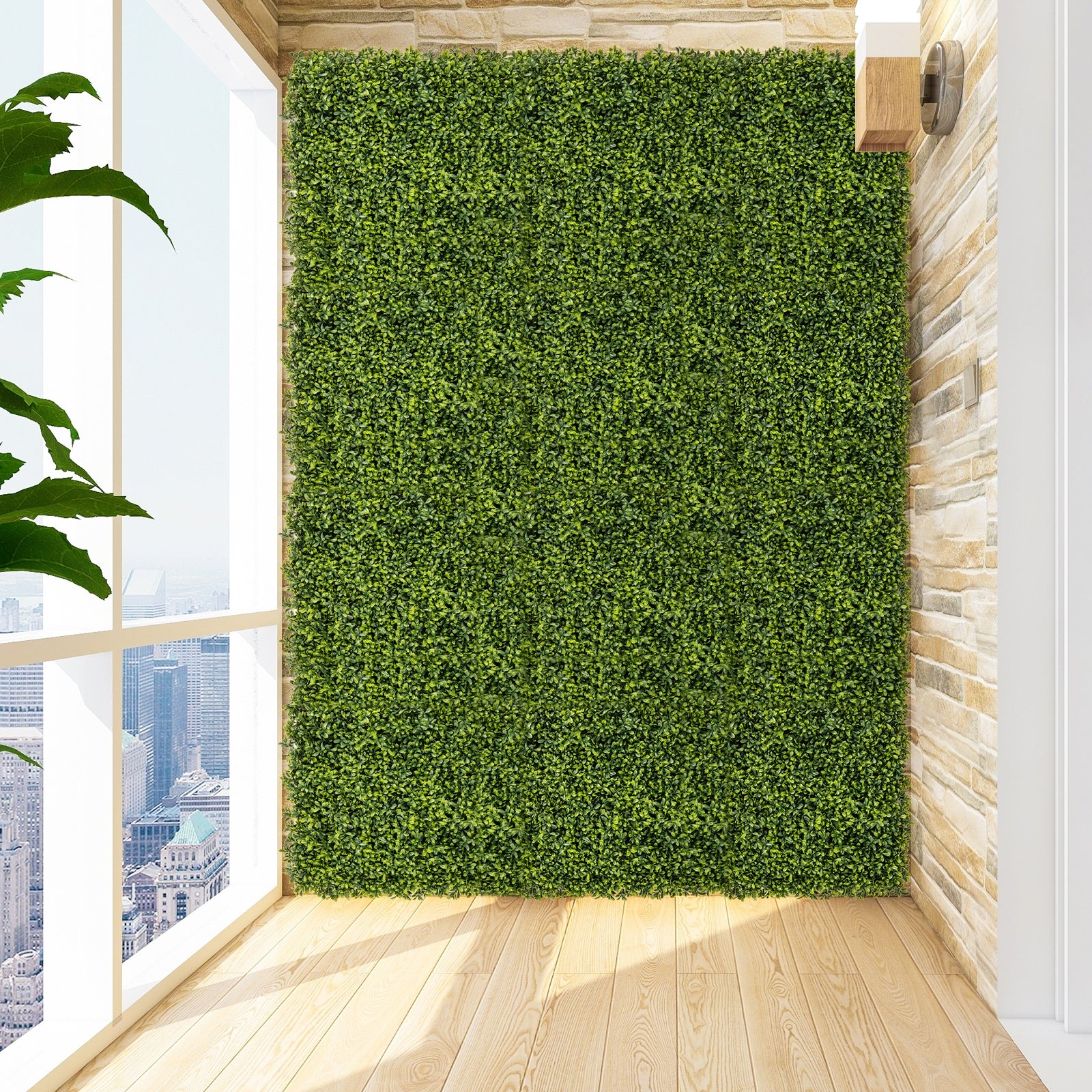 12 Pcs 20 Inch x 20 Inch Artificial Hedge Boxwood Panel, Green Decorative Fencing & Flooring at Gallery Canada