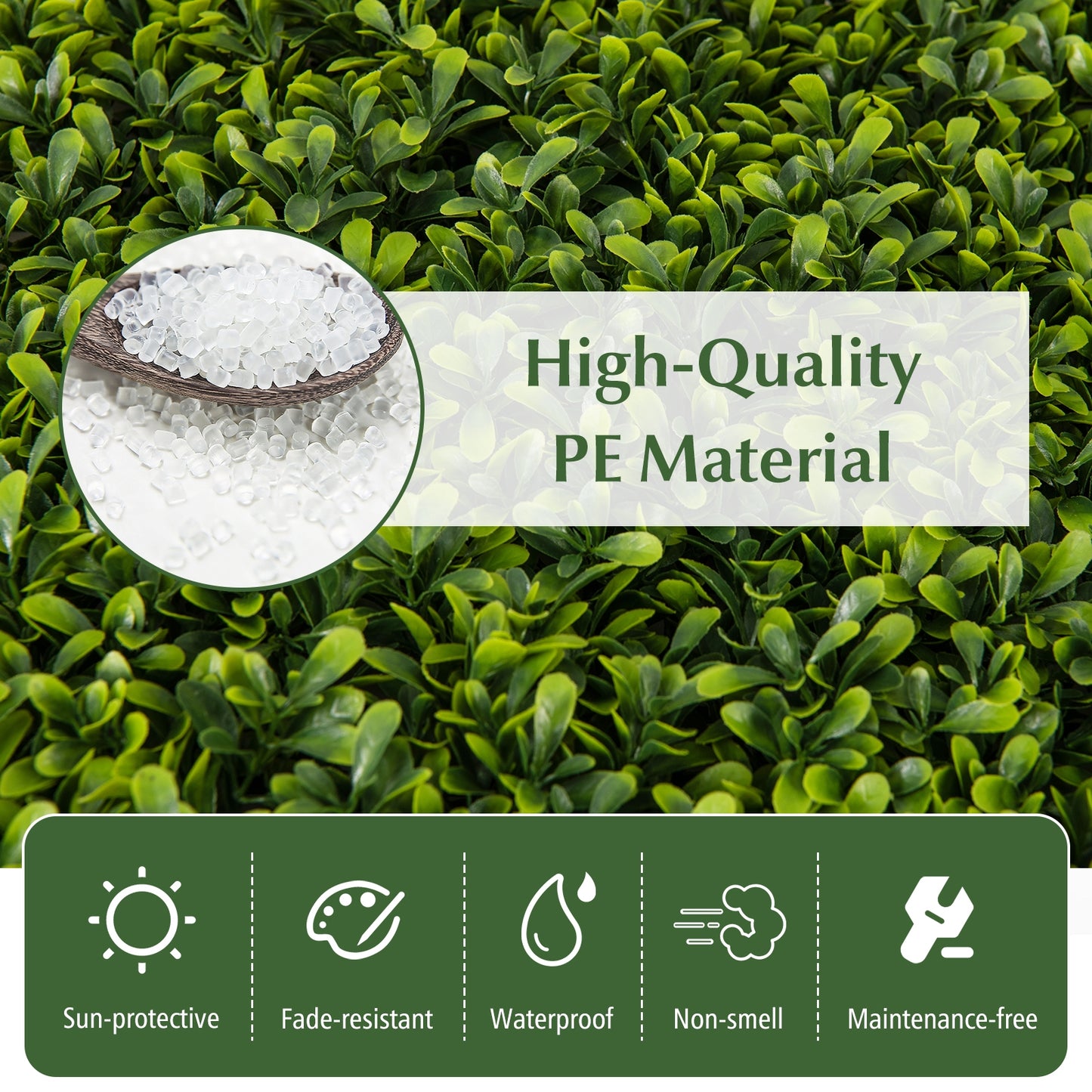 12 Pcs 20 Inch x 20 Inch Artificial Hedge Boxwood Panel, Green Decorative Fencing & Flooring at Gallery Canada