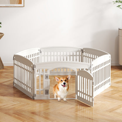 6-Panel Plastic Dog Playpen, 24 Inch, White Pet Gate at Gallery Canada