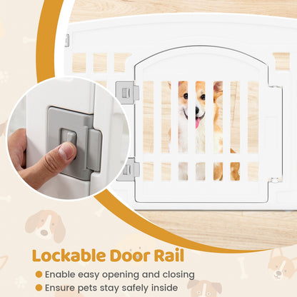 6-Panel Plastic Dog Playpen, 24 Inch, White Pet Gate at Gallery Canada