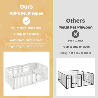 6-Panel Plastic Dog Playpen, 24 Inch, White Pet Gate at Gallery Canada