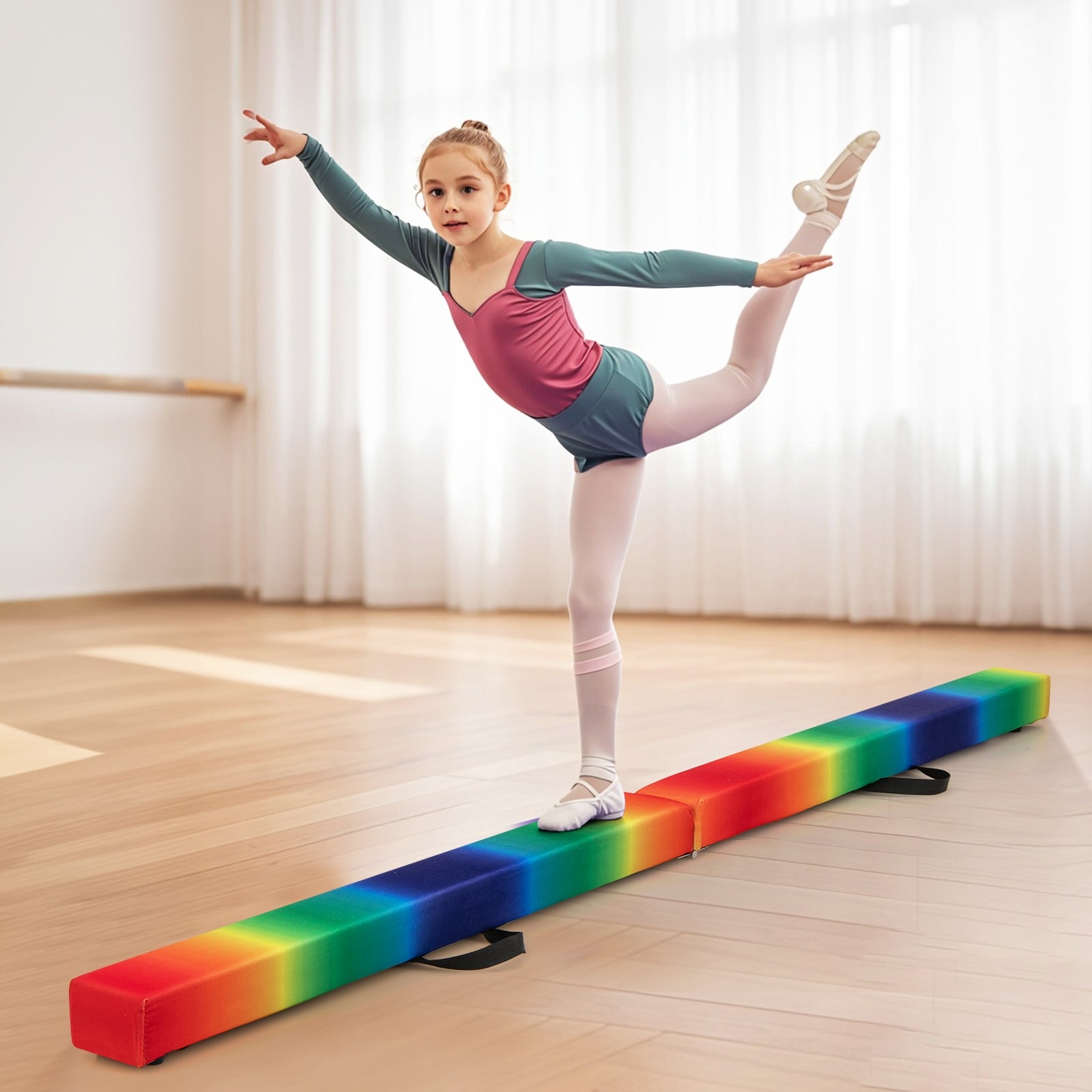 7 Feet Folding Portable Floor Balance Beam, Multicolor Toy Sports at Gallery Canada