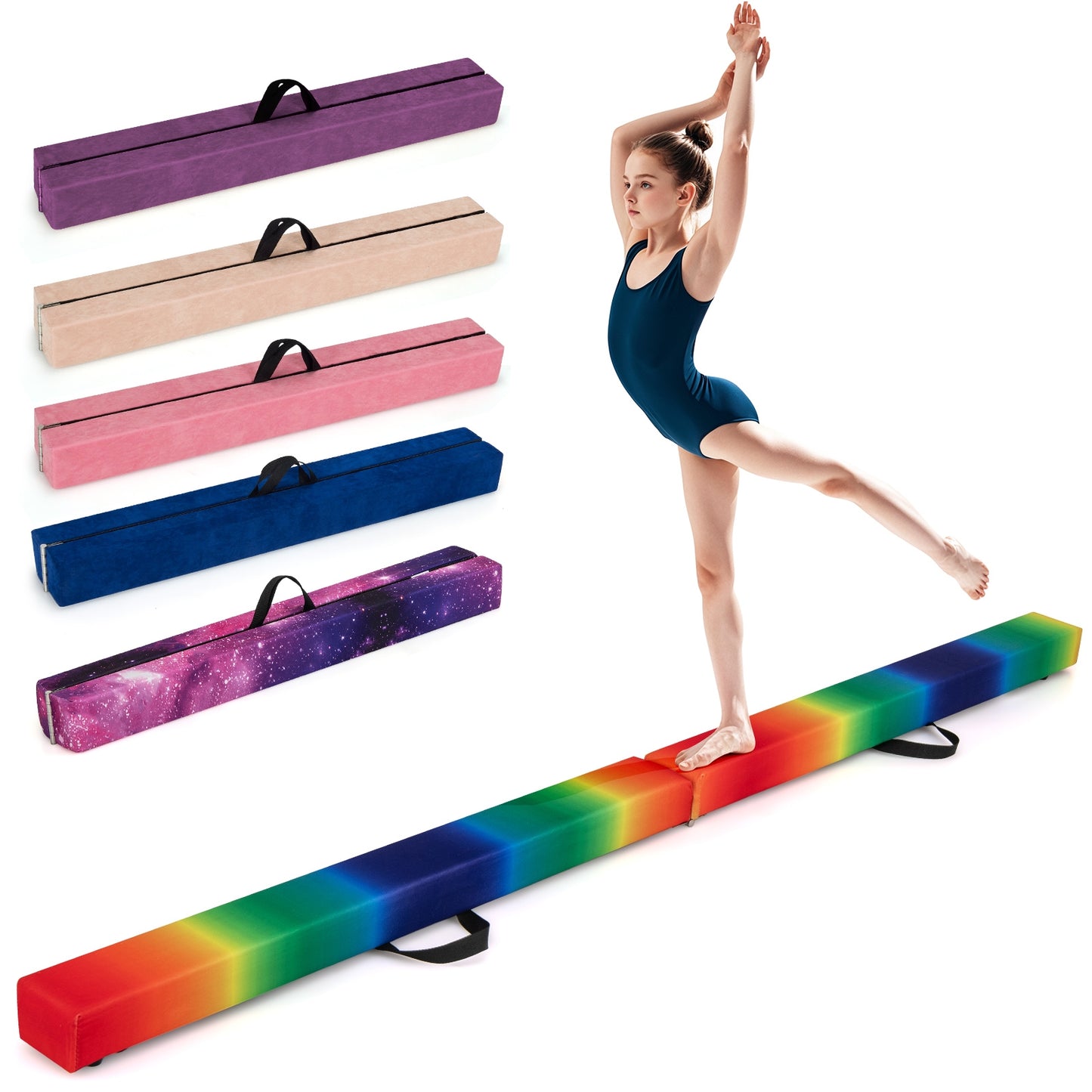 7 Feet Folding Portable Floor Balance Beam, Multicolor Toy Sports Multicolor at Gallery Canada