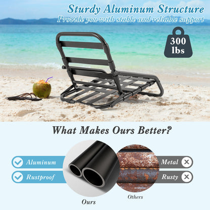 Low Folding Beach Chairs, 2 Pack With Cushion, Blue Beach & Lawn Chairs at Gallery Canada
