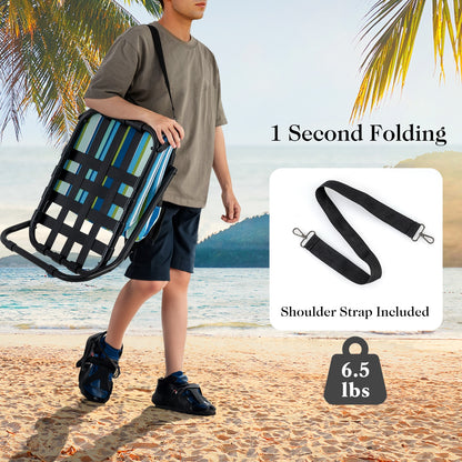 Low Folding Beach Chairs, 2 Pack With Cushion, Blue Beach & Lawn Chairs at Gallery Canada