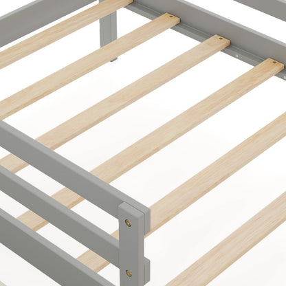 Twin Size Kids Bed With 2 Drawers, Solid Wood, Blackboard, Gray Toddler Beds at Gallery Canada