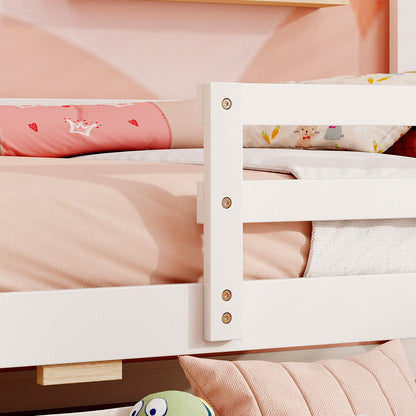 Twin Size Kids Bed With 2 Drawers, Solid Wood, Blackboard, White Toddler Beds at Gallery Canada