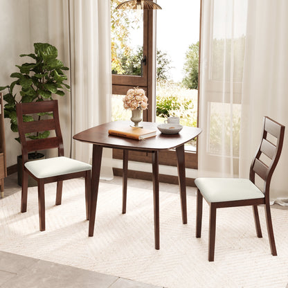 3-Piece Dining Table Set, Wooden Square Kitchen Table, 2 Chairs, Walnut Dining Room Sets at Gallery Canada