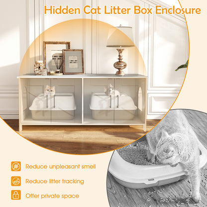 Cat Litter Box Enclosure For 2 Cats, White Cat Houses at Gallery Canada
