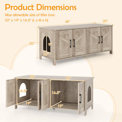Cat Litter Box Enclosure For 2 Cats, Modern Furniture Hidden, Oak Cat Houses at Gallery Canada