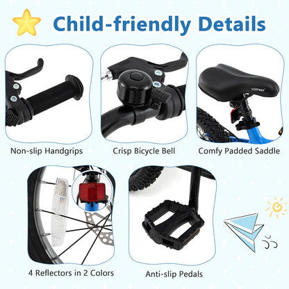 16 Inch Kids Bike, Adjustable, Shock Absorber, Bell, Blue Kids Bike at Gallery Canada