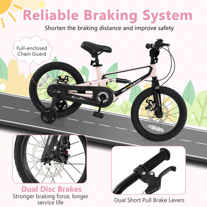 16 Inch Kids Bike with Training Wheels, Ages 4 to 7, Pink Kids Bike at Gallery Canada