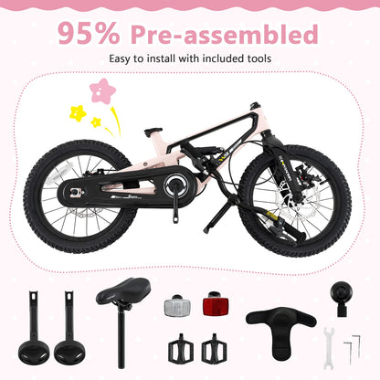 16 Inch Kids Bike with Training Wheels, Ages 4 to 7, Pink Kids Bike at Gallery Canada