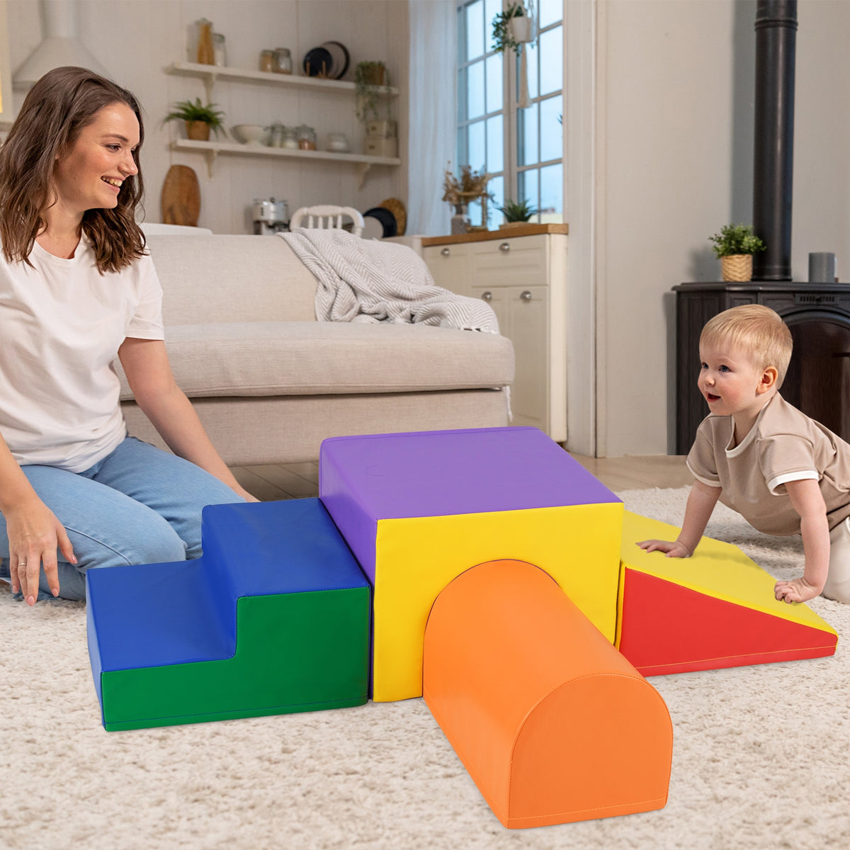 Infant Foam Block Play Set, Orange Climbers & Slides at Gallery Canada