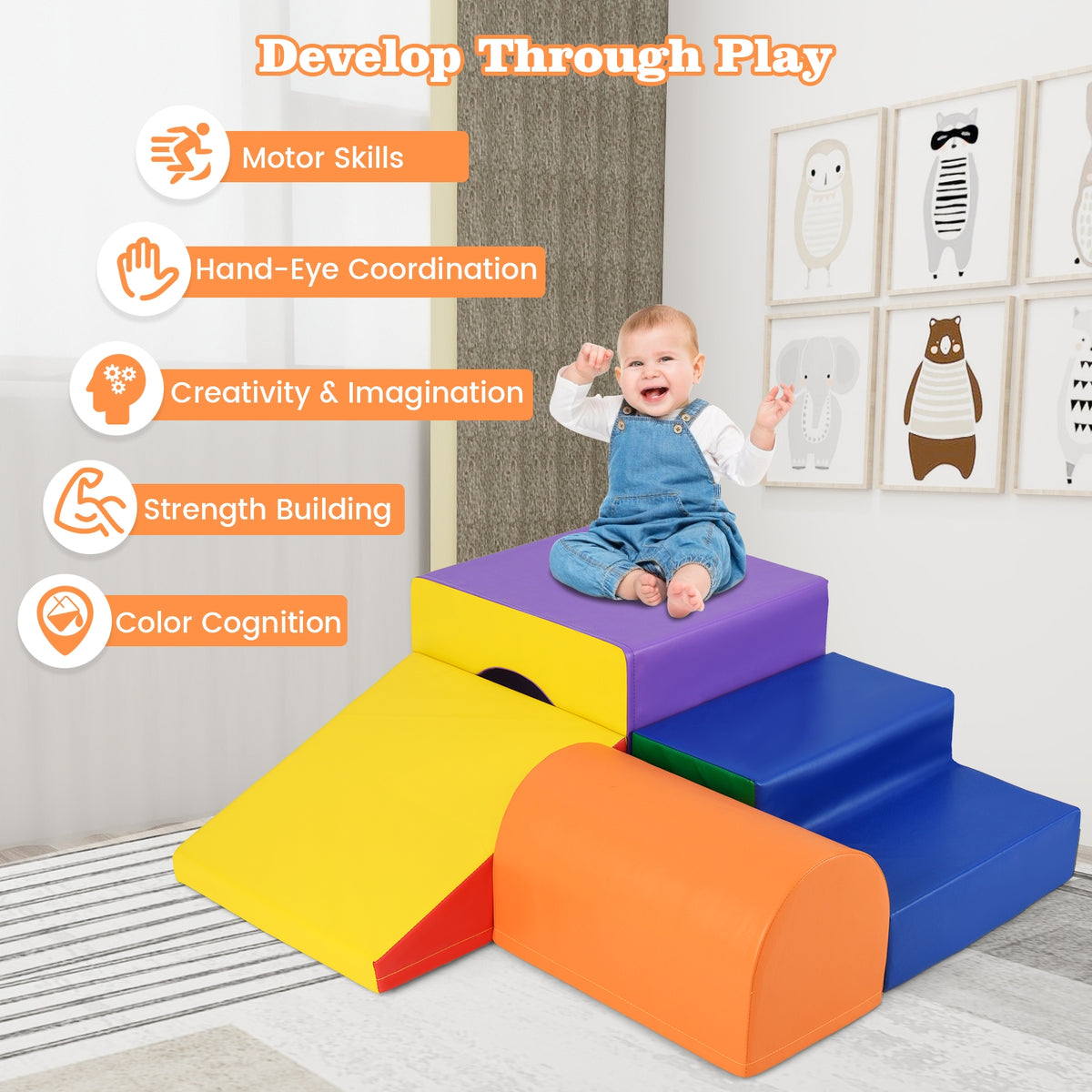 Infant Foam Block Play Set, Orange Climbers & Slides at Gallery Canada