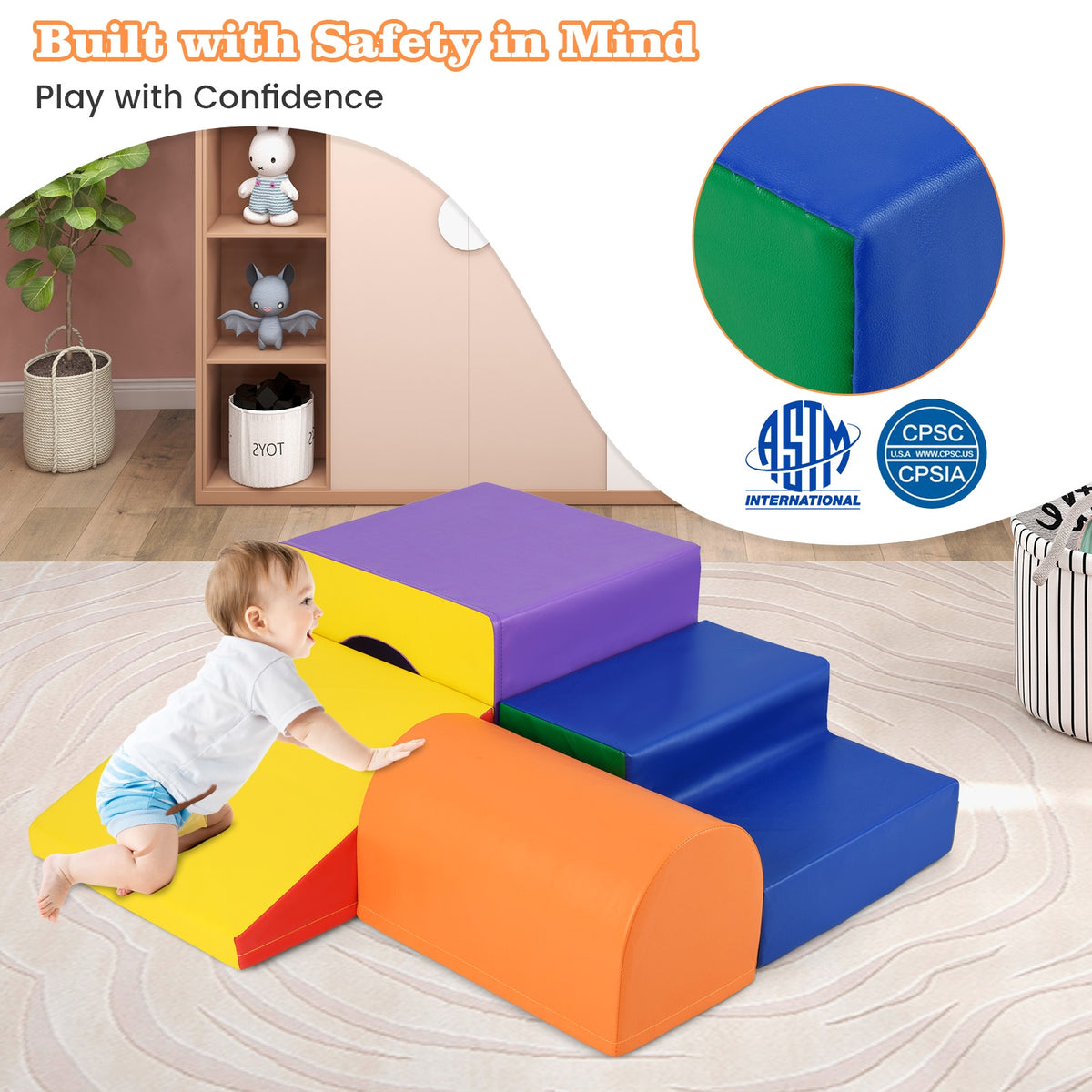 Infant Foam Block Play Set, Orange Climbers & Slides at Gallery Canada