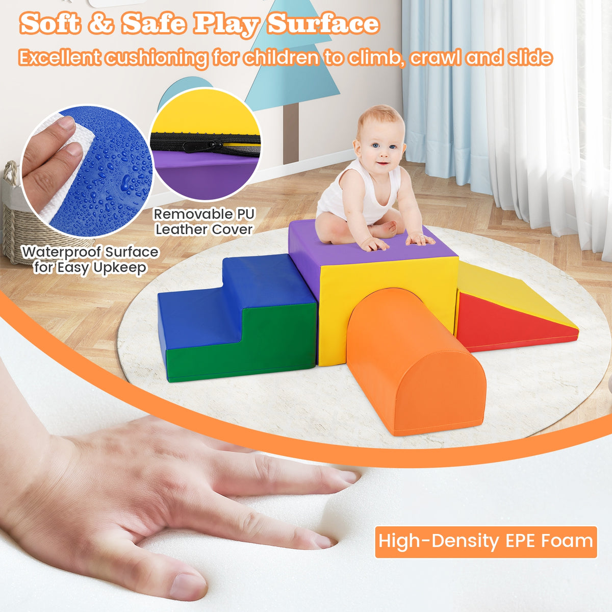 Infant Foam Block Play Set, Orange Climbers & Slides at Gallery Canada