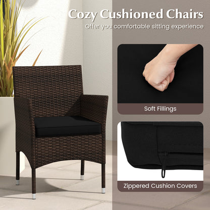 3 Piece Outdoor Conversation Set, Cushioned Seat, Glass Tabletop, Black Patio Conversation Sets at Gallery Canada