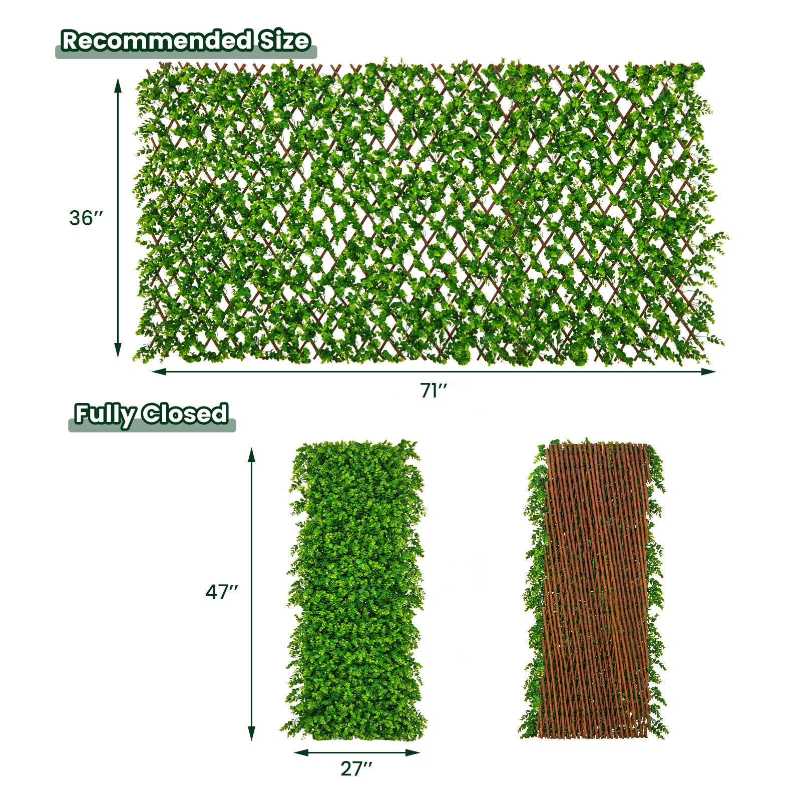 Expandable Fence Privacy Screen, Sun-Protective Artificial Hedge, Green Faux Plants at Gallery Canada