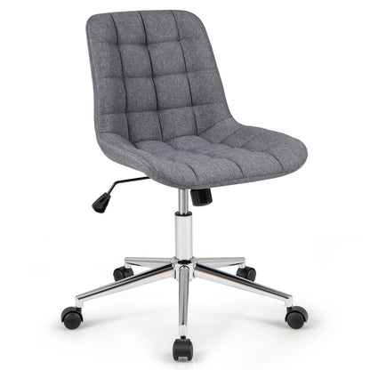 Armless Office Chair, Adjustable Height, Wheels, Grey Armless Chairs at Gallery Canada