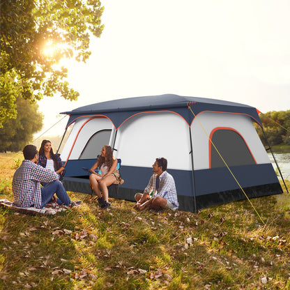 8-10 Person Camping Tent, Double Rooms, 2 Doors, Navy Tents at Gallery Canada