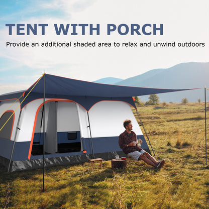 8-10 Person Camping Tent, Double Rooms, 2 Doors, Navy Tents at Gallery Canada
