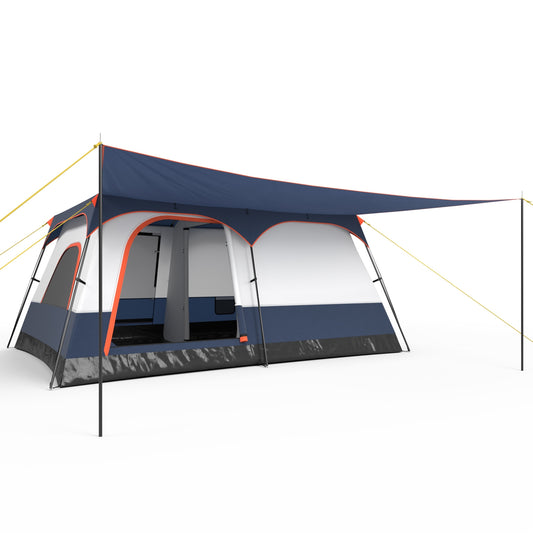 8-10 Person Camping Tent, Double Rooms, 2 Doors, Navy Tents Navy at Gallery Canada