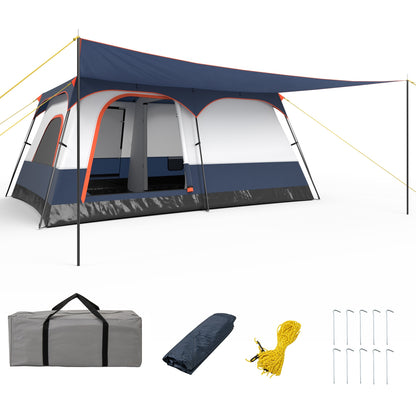 8-10 Person Camping Tent, Double Rooms, 2 Doors, Navy Tents at Gallery Canada