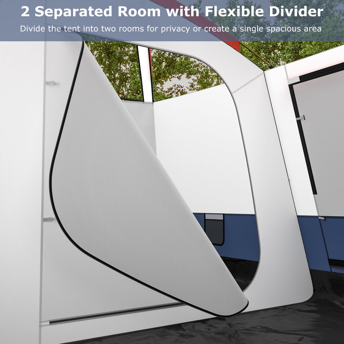 8-10 Person Camping Tent, Double Rooms, 2 Doors, Navy Tents at Gallery Canada
