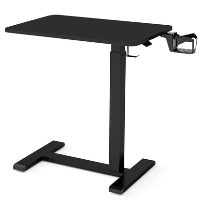 Adjustable Height Mobile Standing Desk, Overbed Table, Black End & Side Tables Black at Gallery Canada