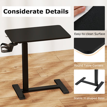 Adjustable Height Mobile Standing Desk, Overbed Table, Black End & Side Tables at Gallery Canada