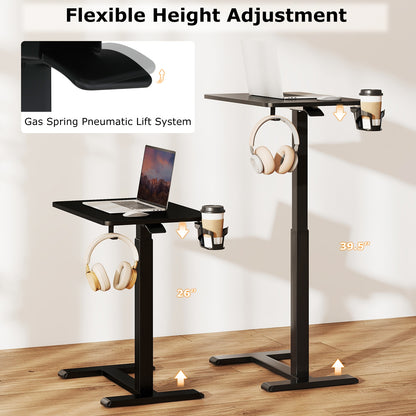 Adjustable Height Mobile Standing Desk, Overbed Table, Black End & Side Tables at Gallery Canada