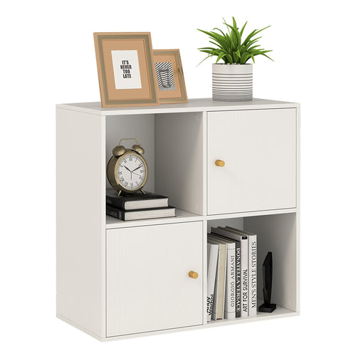 4-Cube Bookcase, 3-Tier Bookshelf, White