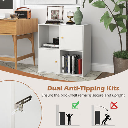 4-Cube Bookcase, 3-Tier Bookshelf, White Bookcases at Gallery Canada
