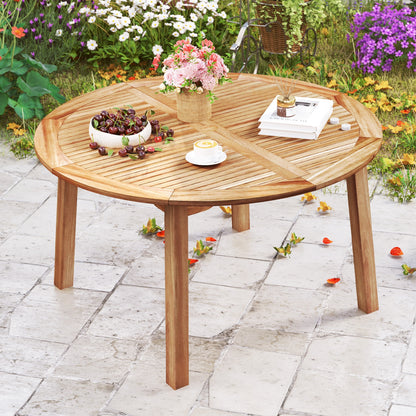 53 Inch Acacia Wood Dining Table, Seats 4-6, Natural Patio Dining Tables at Gallery Canada