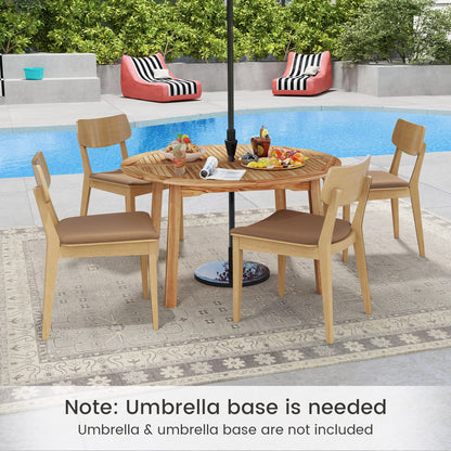 53 Inch Acacia Wood Dining Table, Seats 4-6, Natural Patio Dining Tables at Gallery Canada
