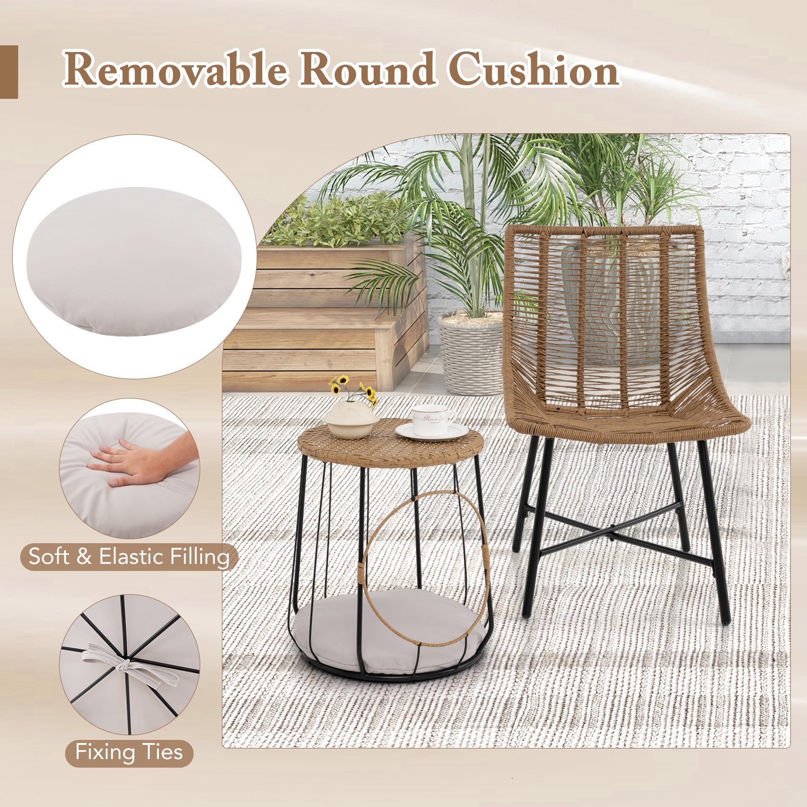 3 Piece Outdoor Furniture Set With Pet House, Brown Patio Conversation Sets at Gallery Canada