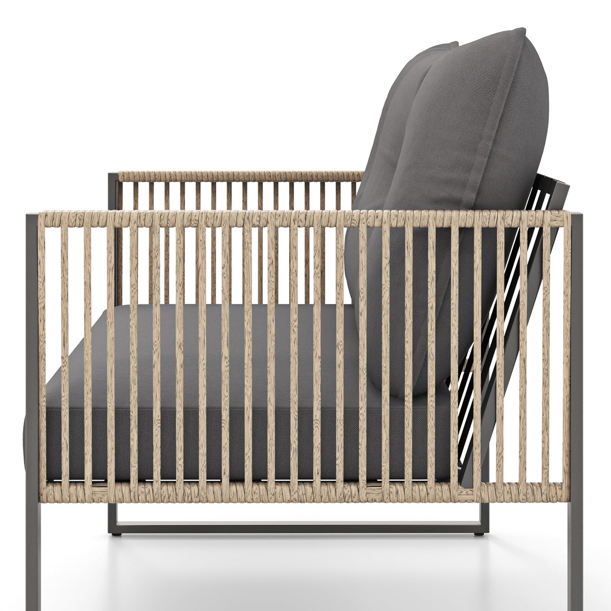 4-Piece Outdoor PE Rattan Conversation Sofa Set, Grey Patio Conversation Sets at Gallery Canada
