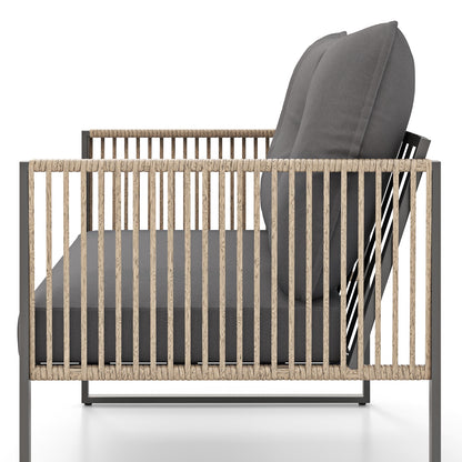 4-Piece Outdoor PE Rattan Conversation Sofa Set, Grey Patio Conversation Sets at Gallery Canada