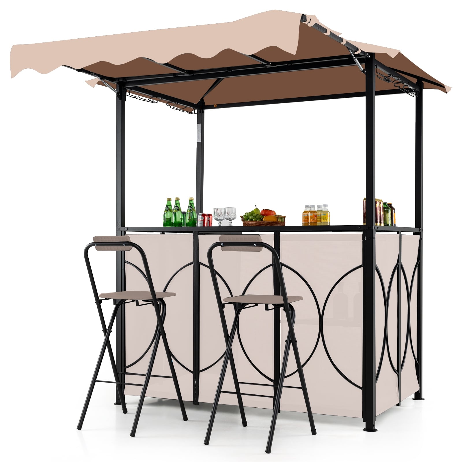 Grill Gazebo With Awning, 3-Piece BBQ Canopy, Double-Tier Soft Top, Coffee Canopies at Gallery Canada