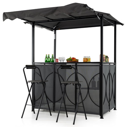 Grill Gazebo With Awning, 3-Piece Outdoor BBQ Canopy, Gray Canopies at Gallery Canada