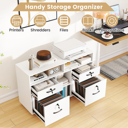 Mobile Lateral File Cabinet With Lock, Rolling Printer Stand, White File Cabinets at Gallery Canada