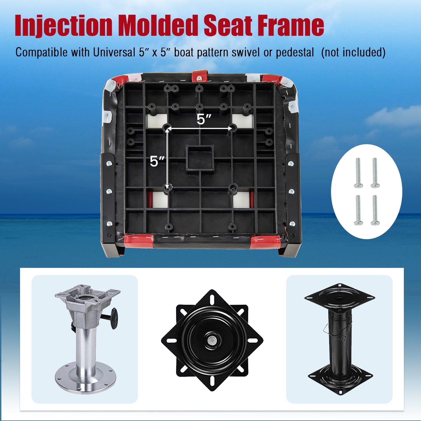 High Back Folding Boat Seat Set, 2 Pieces, Red Water Sports at Gallery Canada