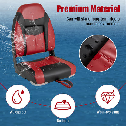 High Back Folding Boat Seat Set, 2 Pieces, Red Water Sports at Gallery Canada