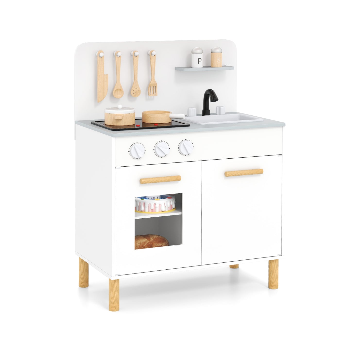 Kids Kitchen Playset With Cooking Accessories, White Play Kitchen Sets at Gallery Canada