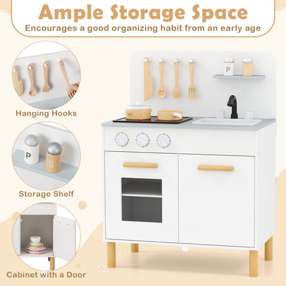 Kids Kitchen Playset With Cooking Accessories, White Play Kitchen Sets at Gallery Canada