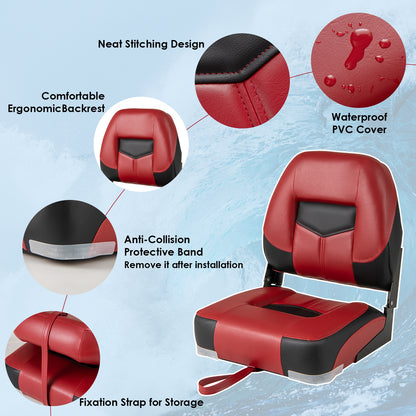 Set Of 2 Folding Low Back Fishing Boat Seats, Red Swimming at Gallery Canada