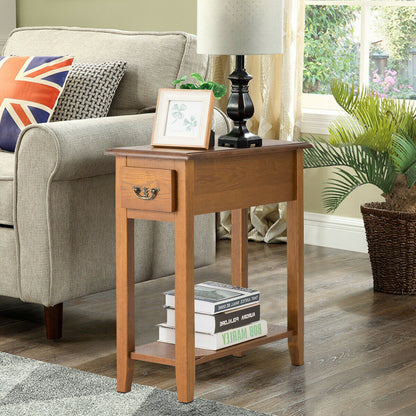 Narrow End Table Nightstand, Wooden Legs, Yellow Nightstands at Gallery Canada