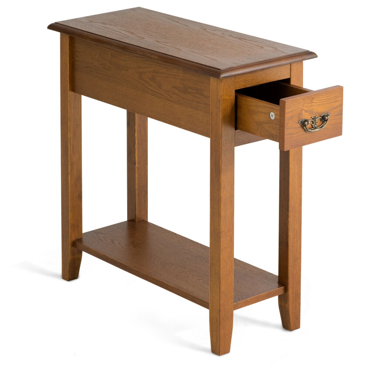 Narrow End Table Nightstand, Wooden Legs, Yellow Nightstands at Gallery Canada