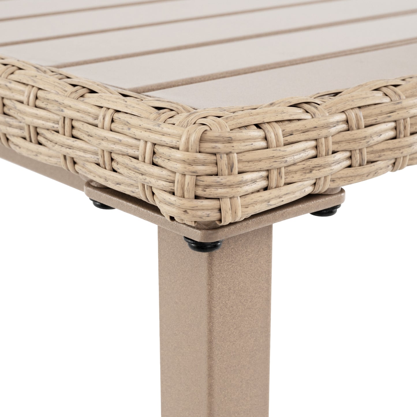 Outdoor Patio Bar Table, Heavy Duty Rectangle Metal Frame, Light Brown Patio Coffee Tables at Gallery Canada